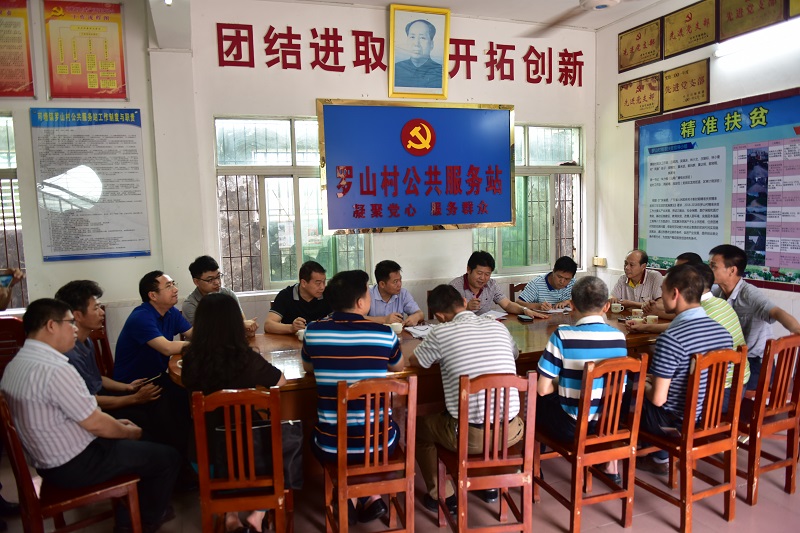 图为在罗山村召开座谈会