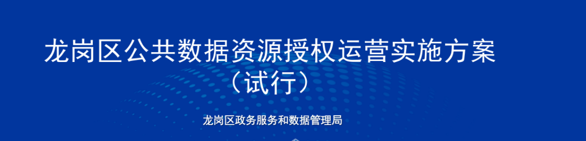 龙岗区公共数据资源授权运营实施方案（试行）